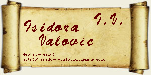 Isidora Valović vizit kartica
